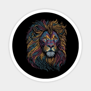 Pop Art Lion - Colorful Magnet